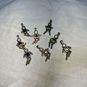 Colorful  925 Charms with Gem Accents